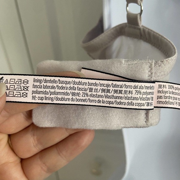 Victorias Secret Dream Angels Push-Up Bra Size 32DD Shimmer Nude? Lace Sexy EUC - Picture 7 of 8